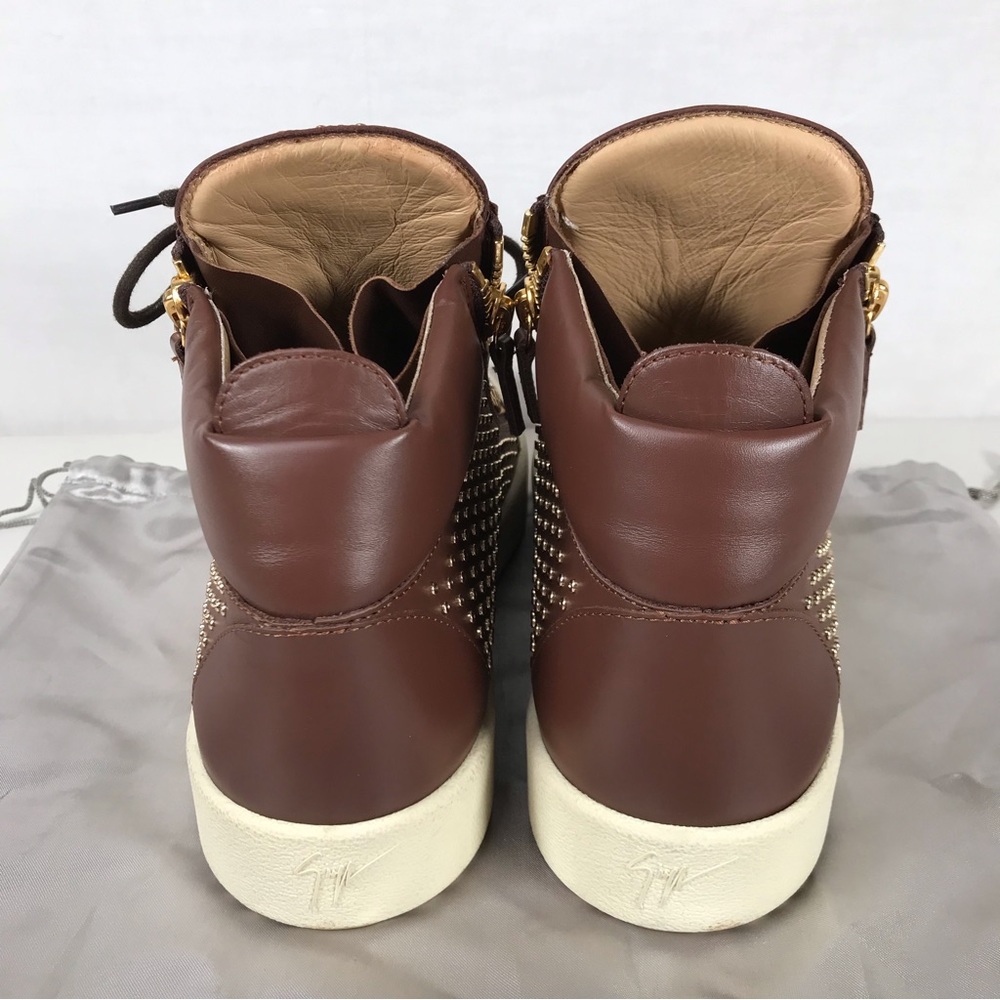 NEW Giuseppe Zanotti Brown Eyelet Sneaker Shoes Size EU 45= 12 (US) - Picture 9 of 12